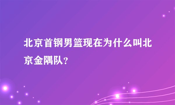 北京首钢男篮现在为什么叫北京金隅队？