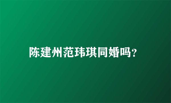 陈建州范玮琪同婚吗？