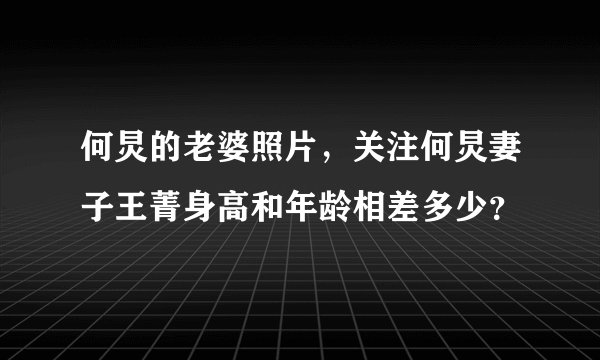 何炅的老婆照片，关注何炅妻子王菁身高和年龄相差多少？