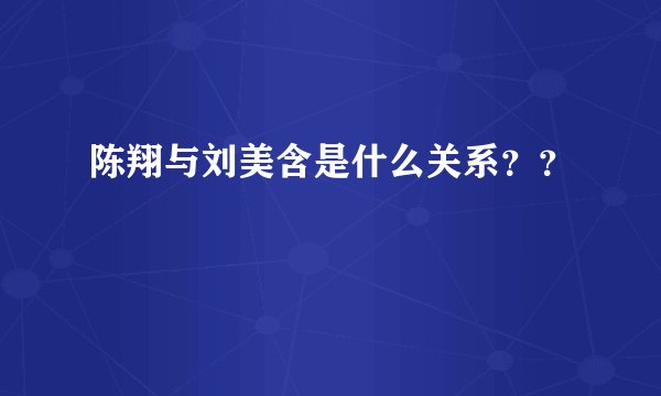 陈翔与刘美含是什么关系？？