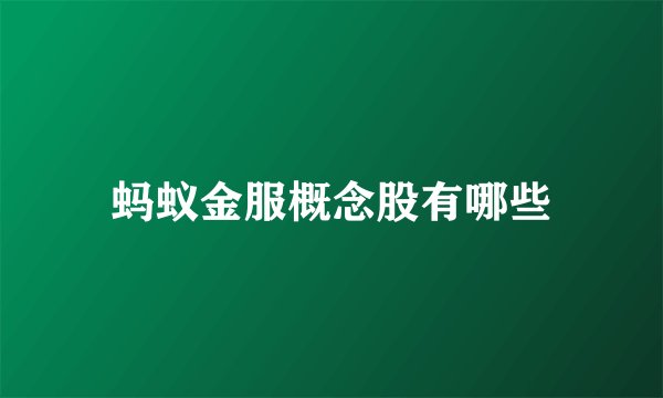 蚂蚁金服概念股有哪些