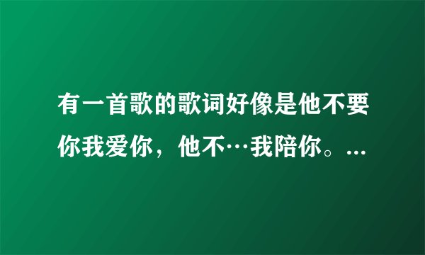 有一首歌的歌词好像是他不要你我爱你，他不…我陪你。我想知道这个歌叫什么