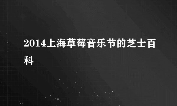 2014上海草莓音乐节的芝士百科
