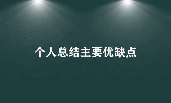 个人总结主要优缺点