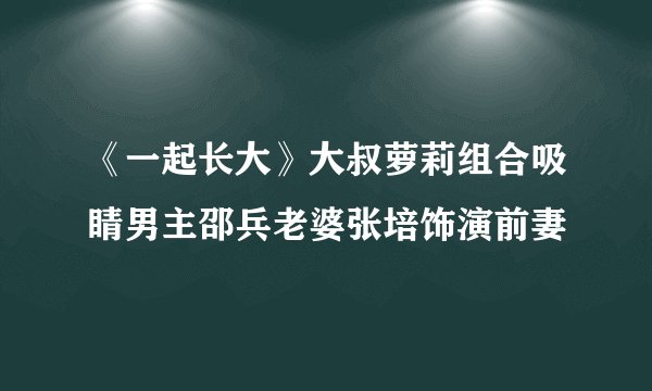《一起长大》大叔萝莉组合吸睛男主邵兵老婆张培饰演前妻