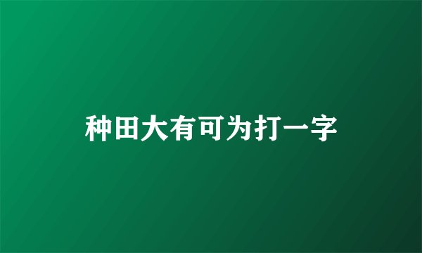 种田大有可为打一字