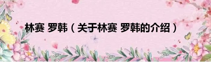 林赛 罗韩（关于林赛 罗韩的介绍）