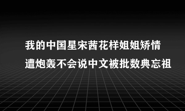 我的中国星宋茜花样姐姐矫情遭炮轰不会说中文被批数典忘祖
