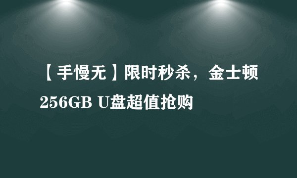 【手慢无】限时秒杀，金士顿256GB U盘超值抢购