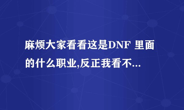 麻烦大家看看这是DNF 里面的什么职业,反正我看不出什么技能