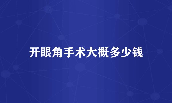 开眼角手术大概多少钱