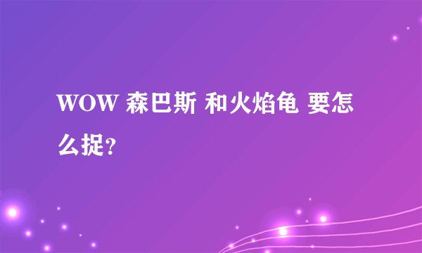 WOW 森巴斯 和火焰龟 要怎么捉？