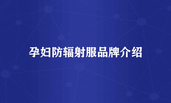 孕妇防辐射服品牌介绍