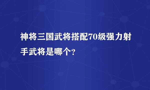 神将三国武将搭配70级强力射手武将是哪个？