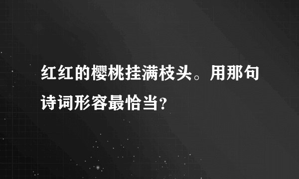 红红的樱桃挂满枝头。用那句诗词形容最恰当？