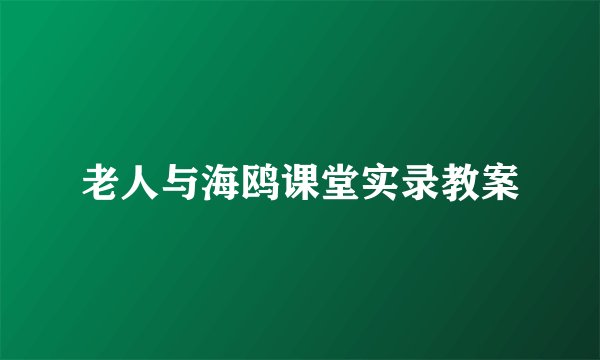 老人与海鸥课堂实录教案