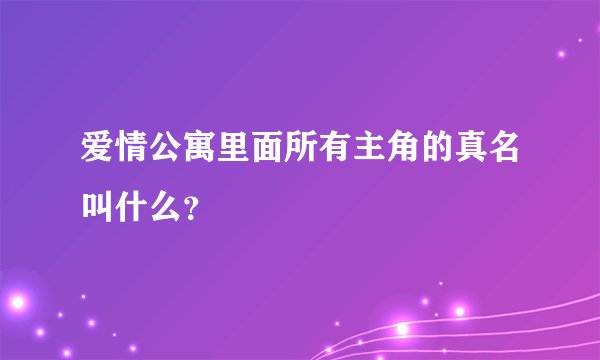 爱情公寓里面所有主角的真名叫什么?