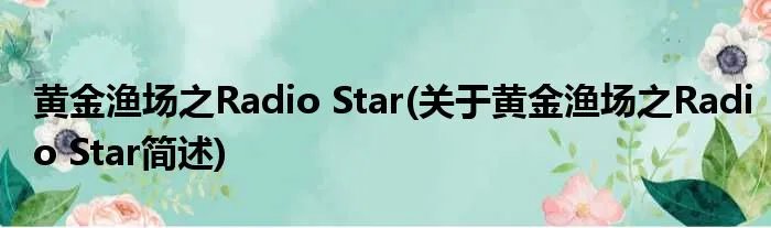 黄金渔场之Radio Star(关于黄金渔场之Radio Star简述)