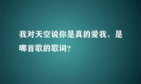 我对天空说你是真的爱我，是哪首歌的歌词？