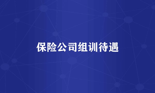 保险公司组训待遇