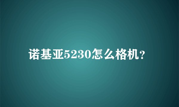 诺基亚5230怎么格机？