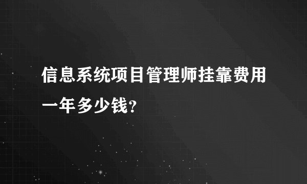 信息系统项目管理师挂靠费用一年多少钱？