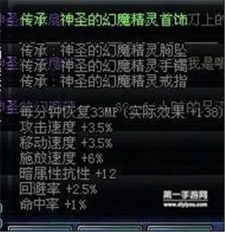 DNF手游60传承首饰套装属性图鉴