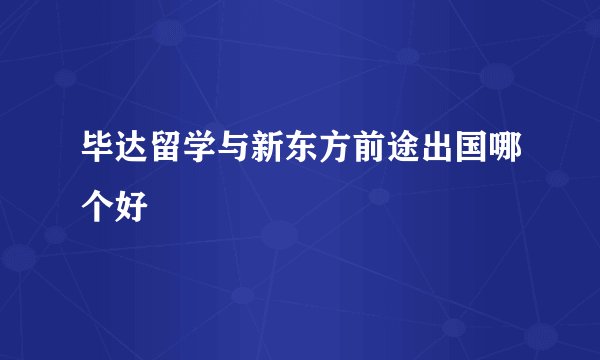 毕达留学与新东方前途出国哪个好