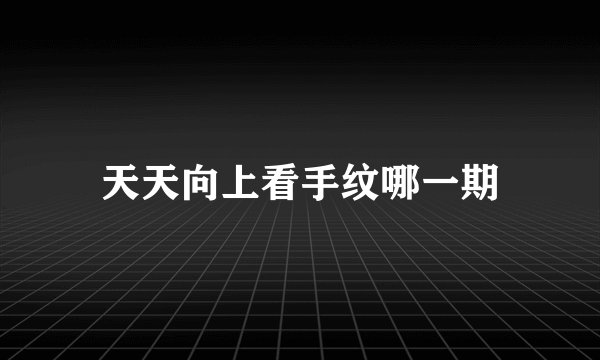 天天向上看手纹哪一期