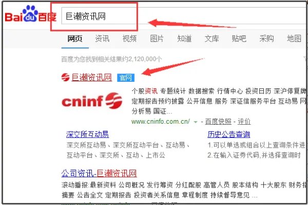 巨潮资讯网查上市公司年报