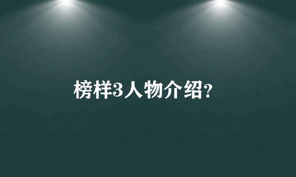 榜样3人物介绍？