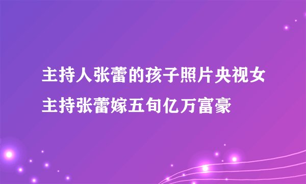 主持人张蕾的孩子照片央视女主持张蕾嫁五旬亿万富豪