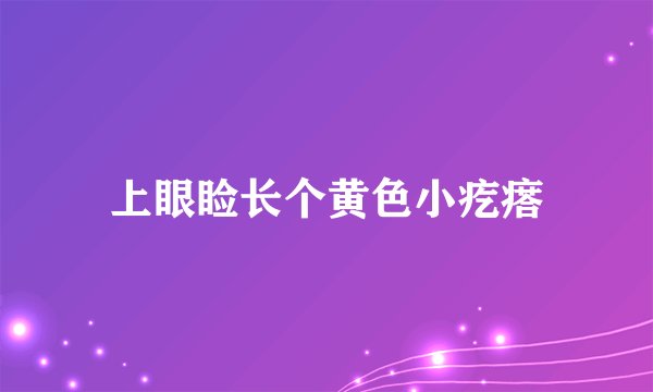上眼睑长个黄色小疙瘩