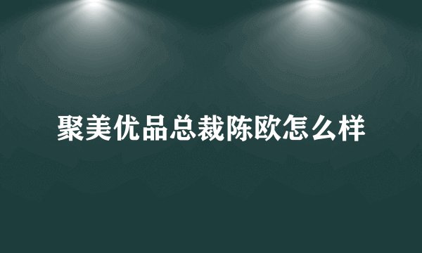 聚美优品总裁陈欧怎么样