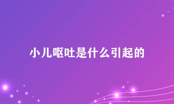 小儿呕吐是什么引起的