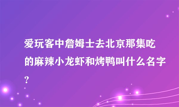 爱玩客中詹姆士去北京那集吃的麻辣小龙虾和烤鸭叫什么名字？