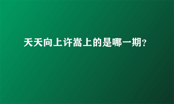 天天向上许嵩上的是哪一期？