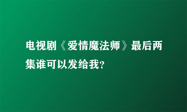 电视剧《爱情魔法师》最后两集谁可以发给我？