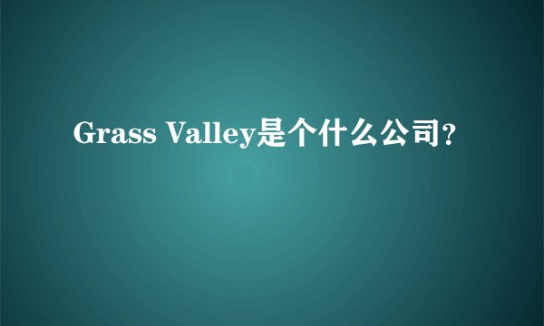 Grass Valley是个什么公司？