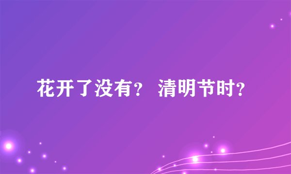 花开了没有？ 清明节时？