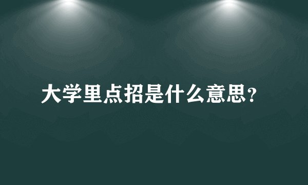 大学里点招是什么意思？