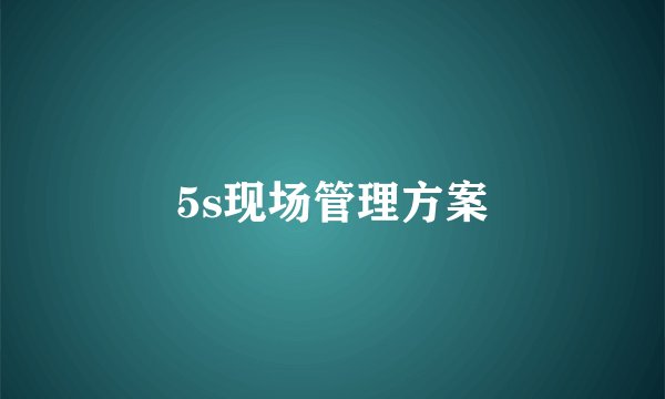 5s现场管理方案