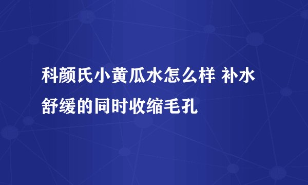 科颜氏小黄瓜水怎么样 补水舒缓的同时收缩毛孔
