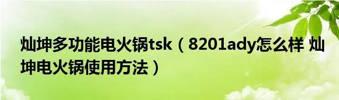 灿坤多功能电火锅tsk（8201ady怎么样 灿坤电火锅使用方法）