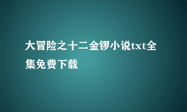 大冒险之十二金锣小说txt全集免费下载