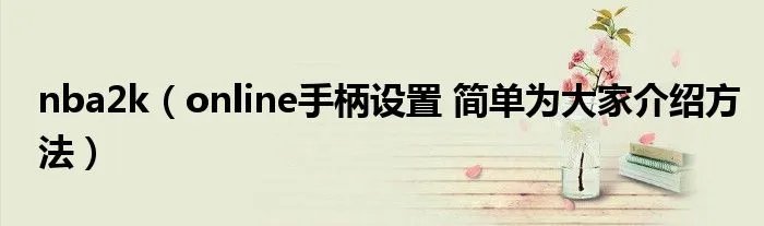 nba2k（online手柄设置 简单为大家介绍方法）