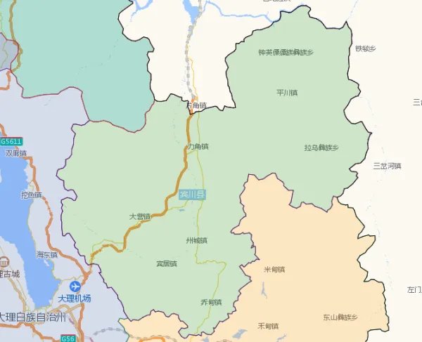 云南省大理市宾川县有哪些镇