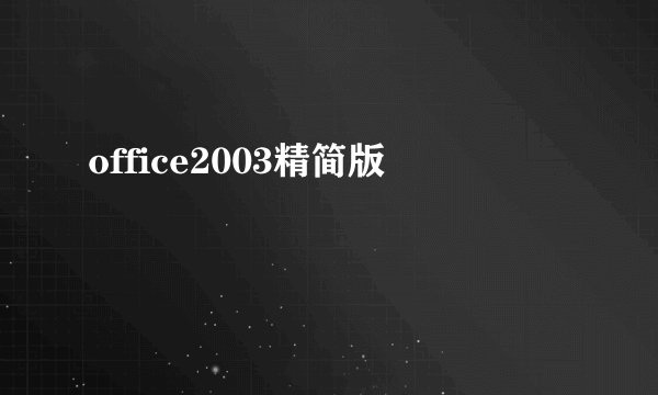 office2003精简版