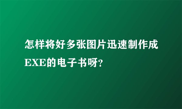 怎样将好多张图片迅速制作成EXE的电子书呀？