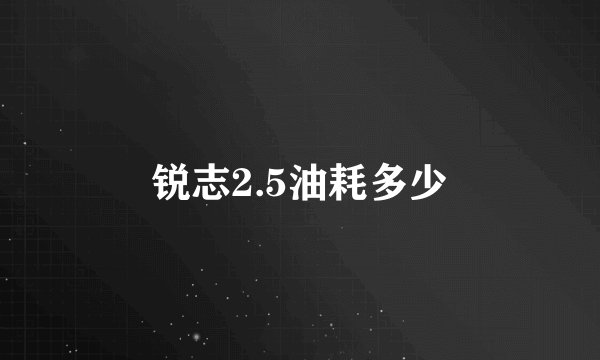 锐志2.5油耗多少